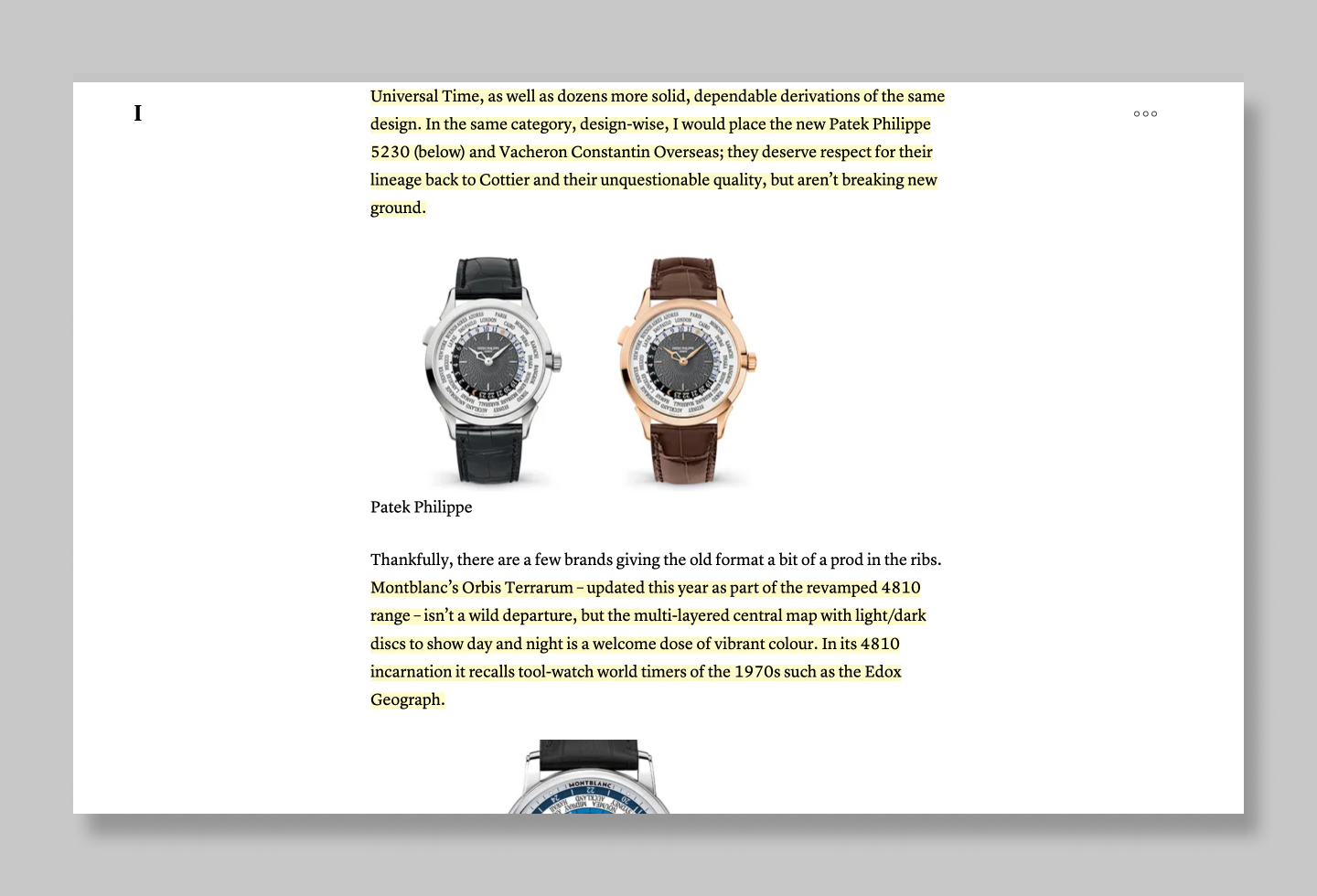 Highlighting in Instapaper